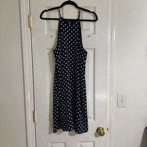 Navy blue with white Polka Dots Blue Rain dress Size L